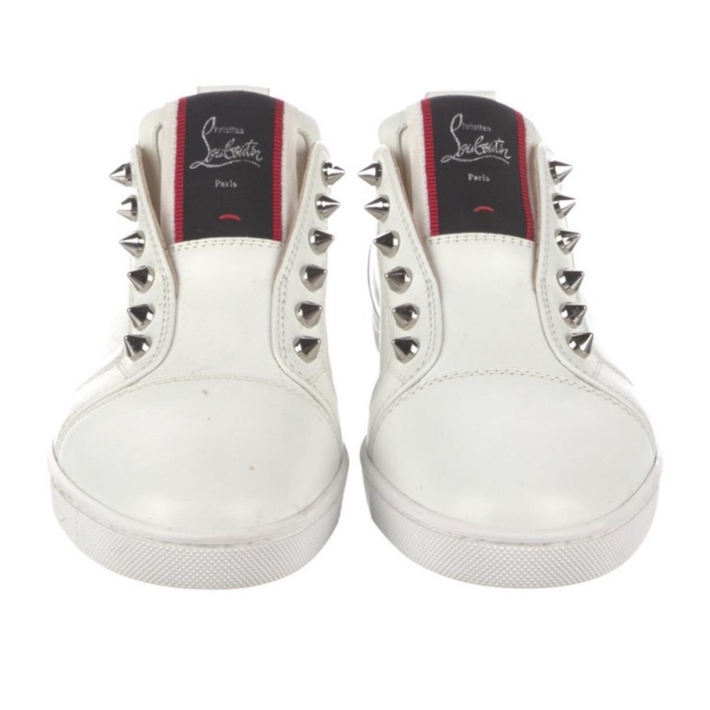 Christian Louboutin White Sneakers with Metallic Spikes. Like New. Worn once